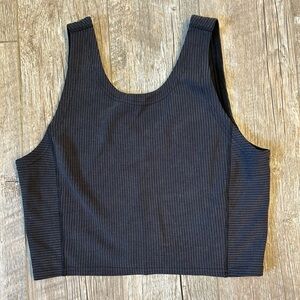 Lululemon black ribbed tank super soft v neck sz 8